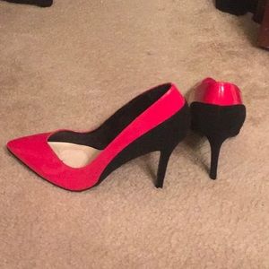 Joe’s Jean’s Heels Size 6.5 red with Black Suede